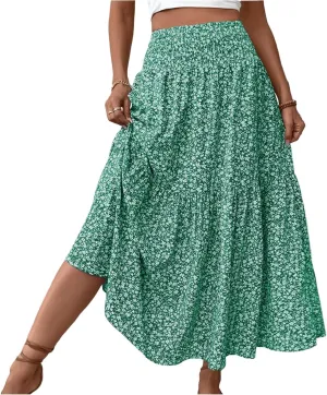Chiffon Skirt for Women High Waist Flowy A-Line Long Maxi Skirt Elegant Summer
