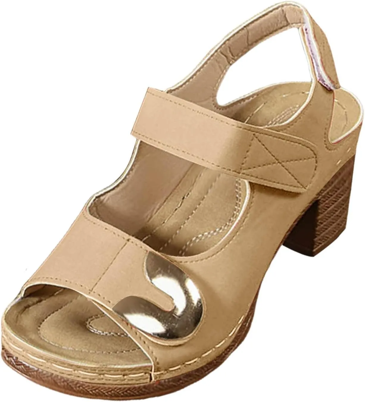 Chunky Heel Sandals for Women Wide Width Orthopedic Sandals Open Toe Slingback Comfortable Summer Shoes Business Casual Wedge Heels Walking Shoes