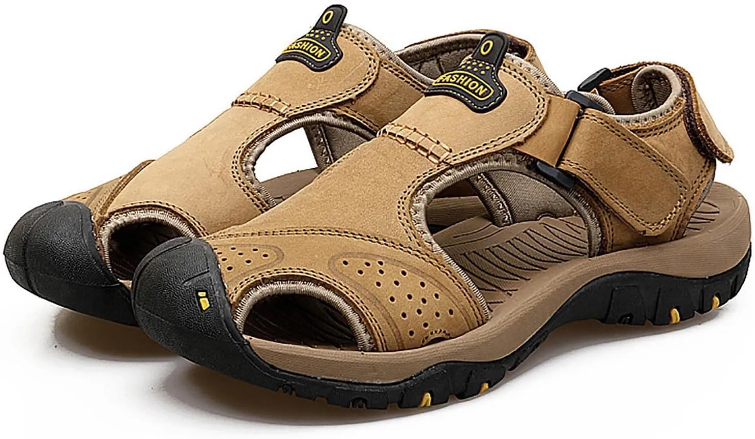 Closed Toe Sandals for Women Casual Leather Sandal Lightweight Soft Summer Shoes Hiking Walking Footwear