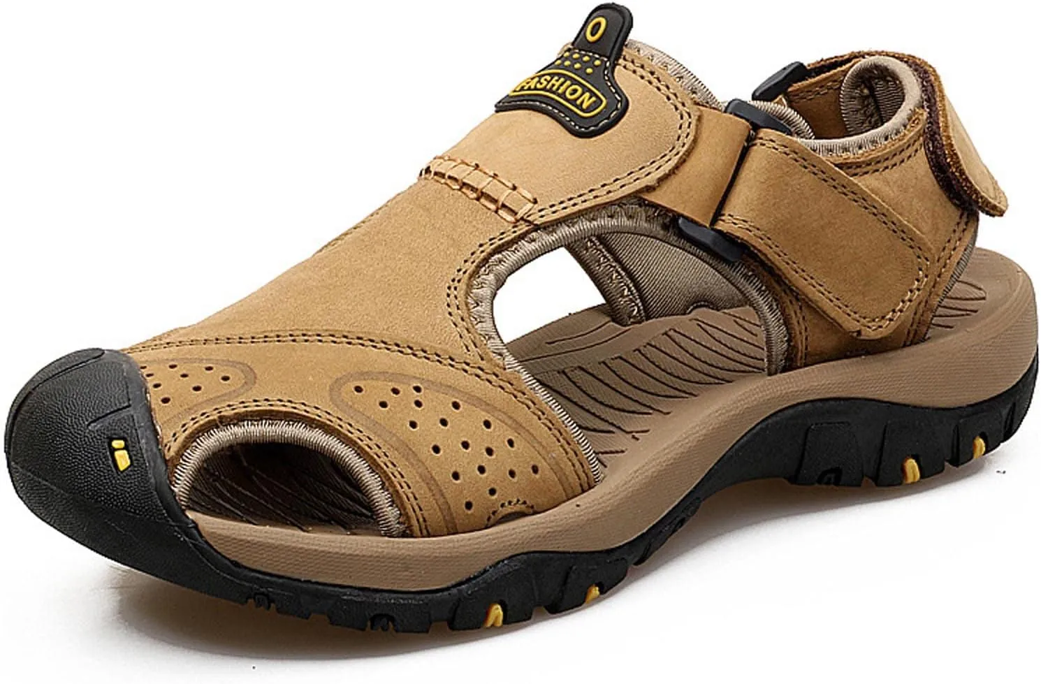 Closed Toe Sandals for Women Casual Leather Sandal Lightweight Soft Summer Shoes Hiking Walking Footwear