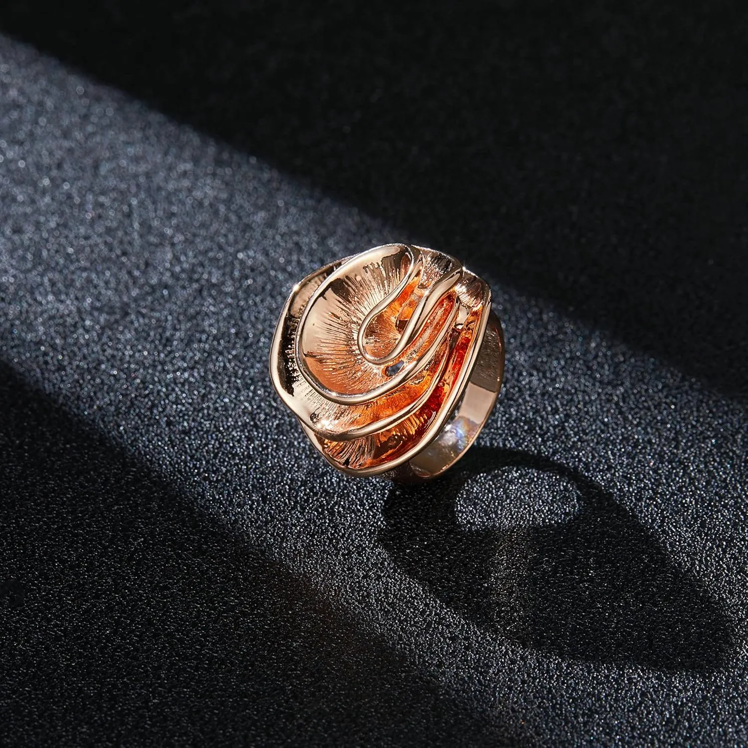 Cocktail Rings for Women Fashion 18K Gold Plated & Silver Flower Statement Ring Wedding Engagement Party Jewelry Gift