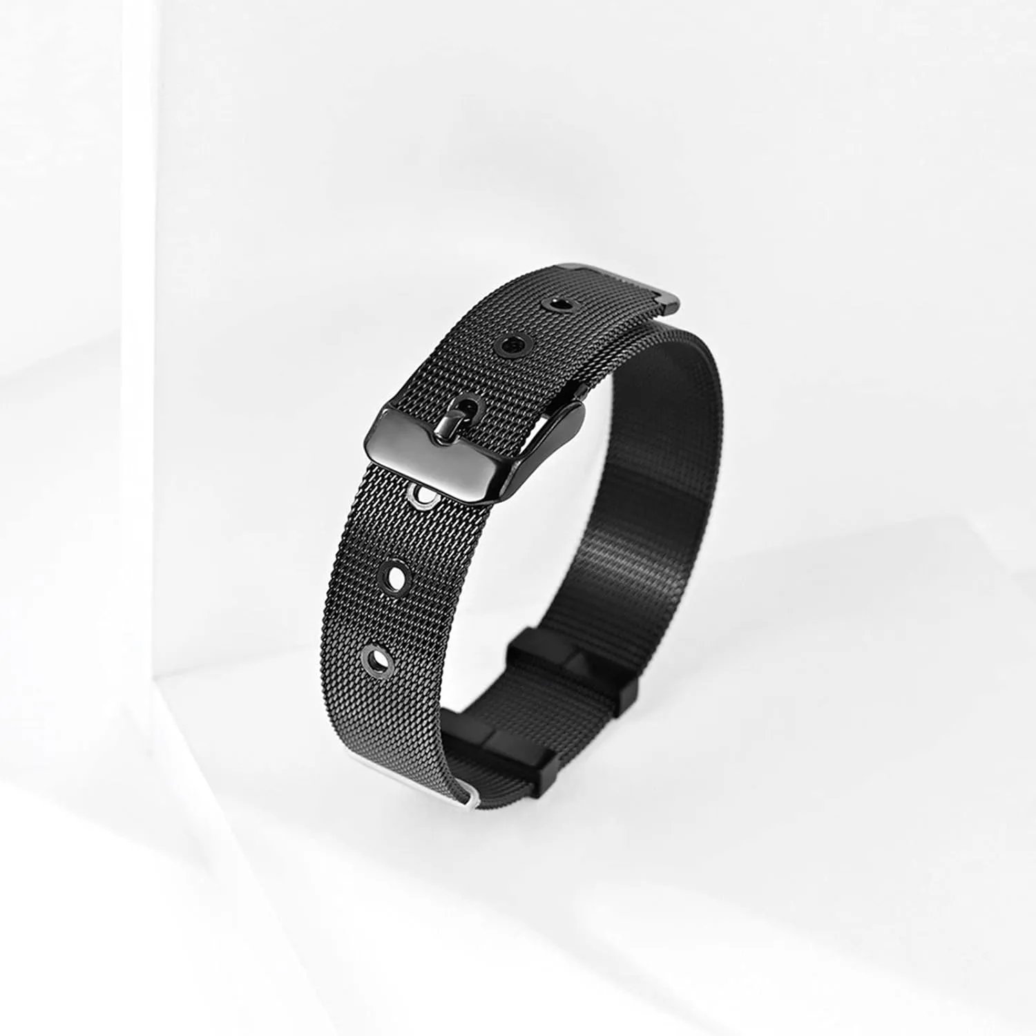 Couples Bracelets, Link Chain Bracelet Stainless Steel Adjustable Bracelets Buckle Link Mesh Woven Belt Bracelet