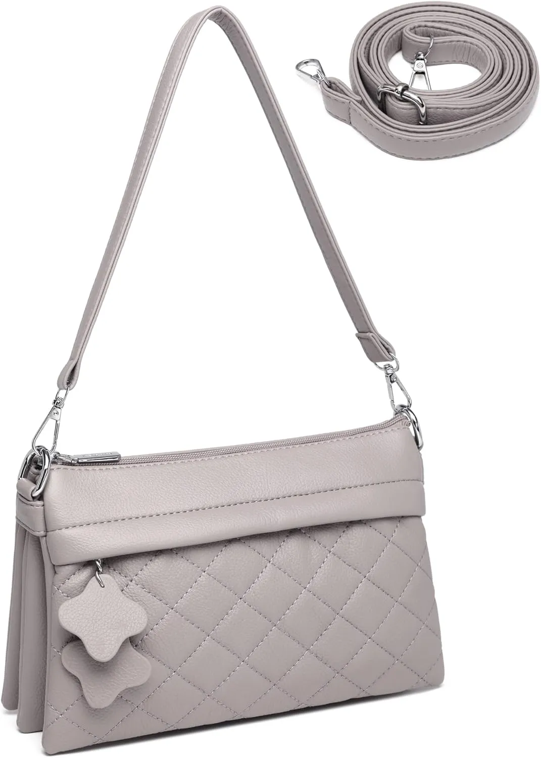 Crossbody Bags for Women Handbags, PU leather satchel Shoulder Bag Tote Bag Clutch Purse (Beige)