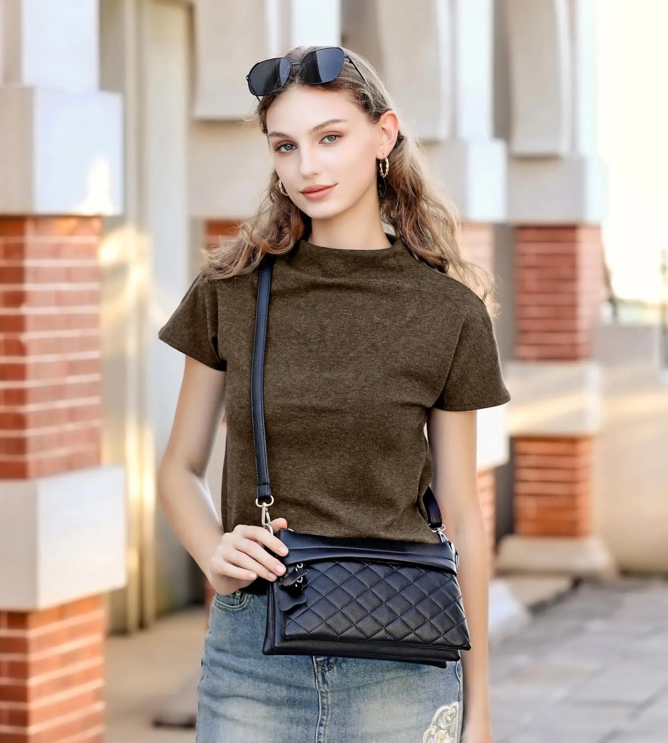Crossbody Bags for Women Handbags, PU leather satchel Shoulder Bag Tote Bag Clutch Purse (Beige)