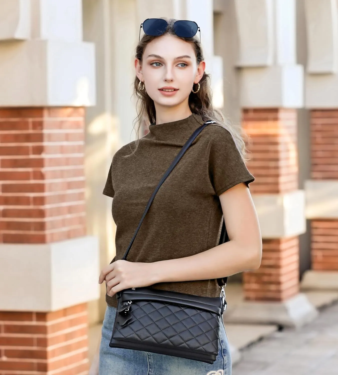 Crossbody Bags for Women Handbags, PU leather satchel Shoulder Bag Tote Bag Clutch Purse (Beige)