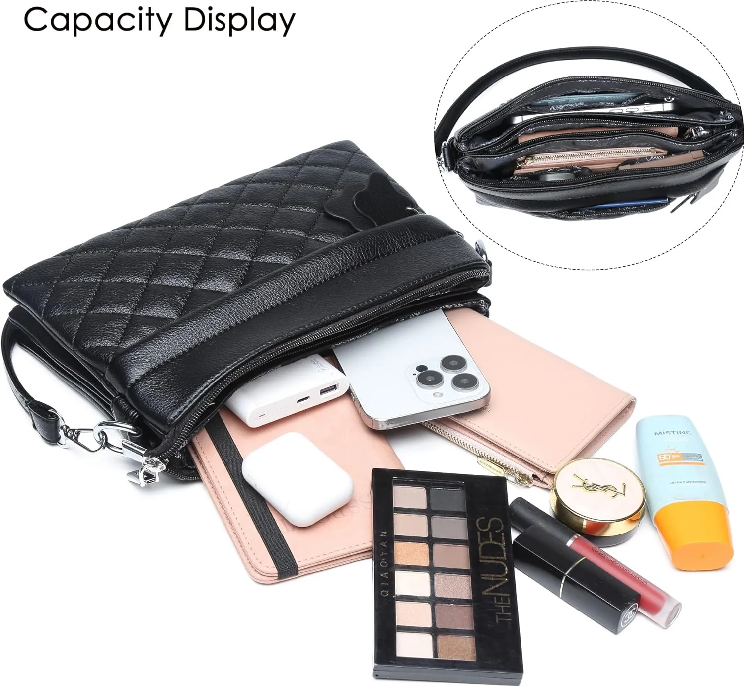 Crossbody Bags for Women Handbags, PU leather satchel Shoulder Bag Tote Bag Clutch Purse (Beige)