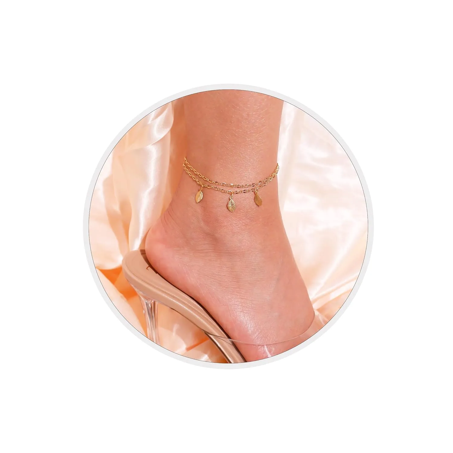 Dainty Gold Leaf Anklet Summer Anklets Trendy Ankle Bracelet Perfect Birthday Gift for Her