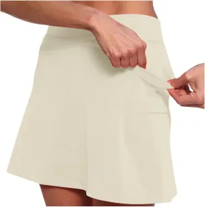 Denim Skort Fitted Stretchy Waist Linen Women Plus Size Tennis Skorts for Women Comfortable Breathable Skort Girls Athletic Skort High Waisted Athletic Plus Size Golf Linen, Medium, 1-beige