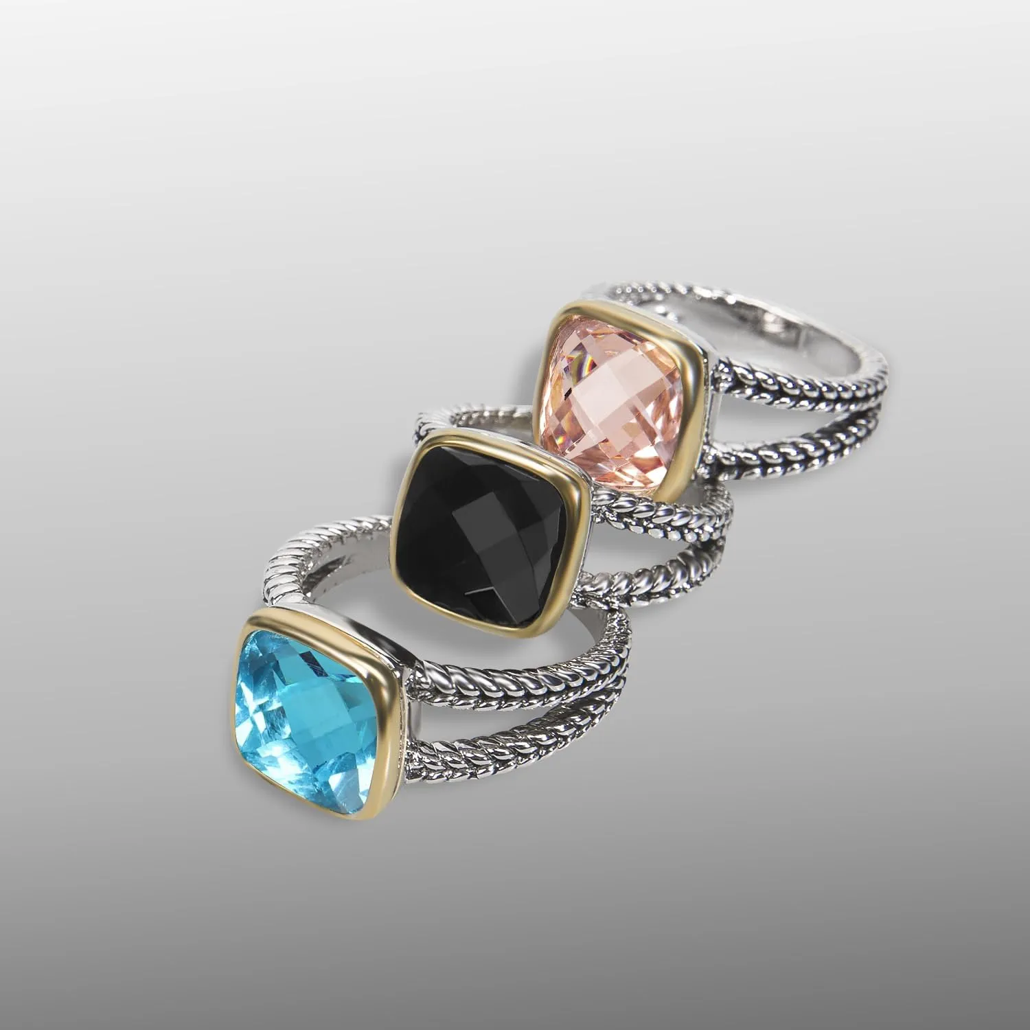 Designer 11MM CZ Statement Ring for Women Trendy Jewelry Inspired Wheat Chain Lines Cocktail Rings Gift