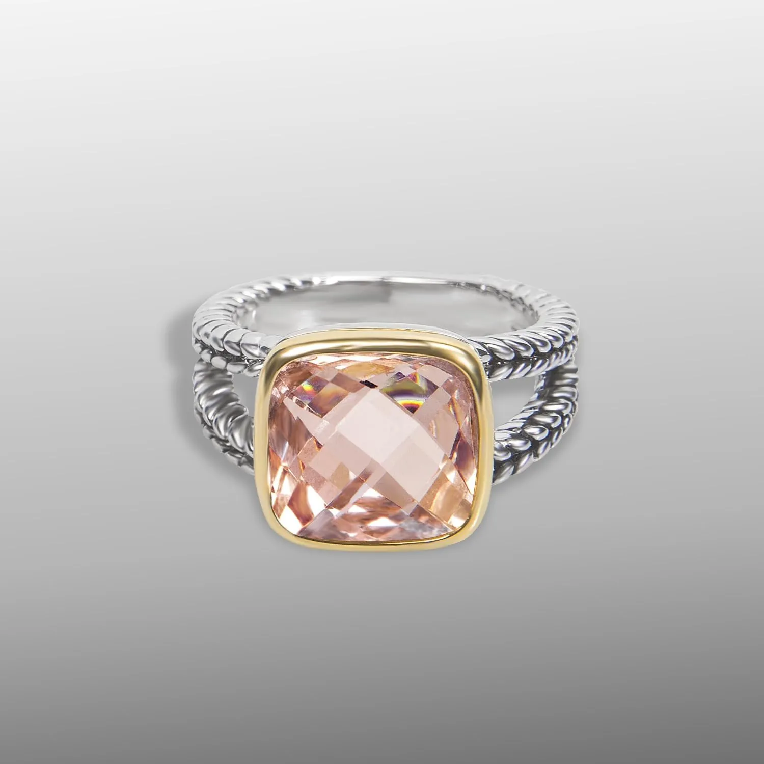 Designer 11MM CZ Statement Ring for Women Trendy Jewelry Inspired Wheat Chain Lines Cocktail Rings Gift