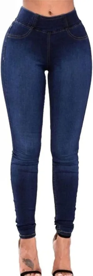 DGHM-JLMY Ladies Plus Size Pencil Sculpting Slim Jeans Stretch High Waisted Ripped Jean Casual Skinny Jegging Trousers Zipper