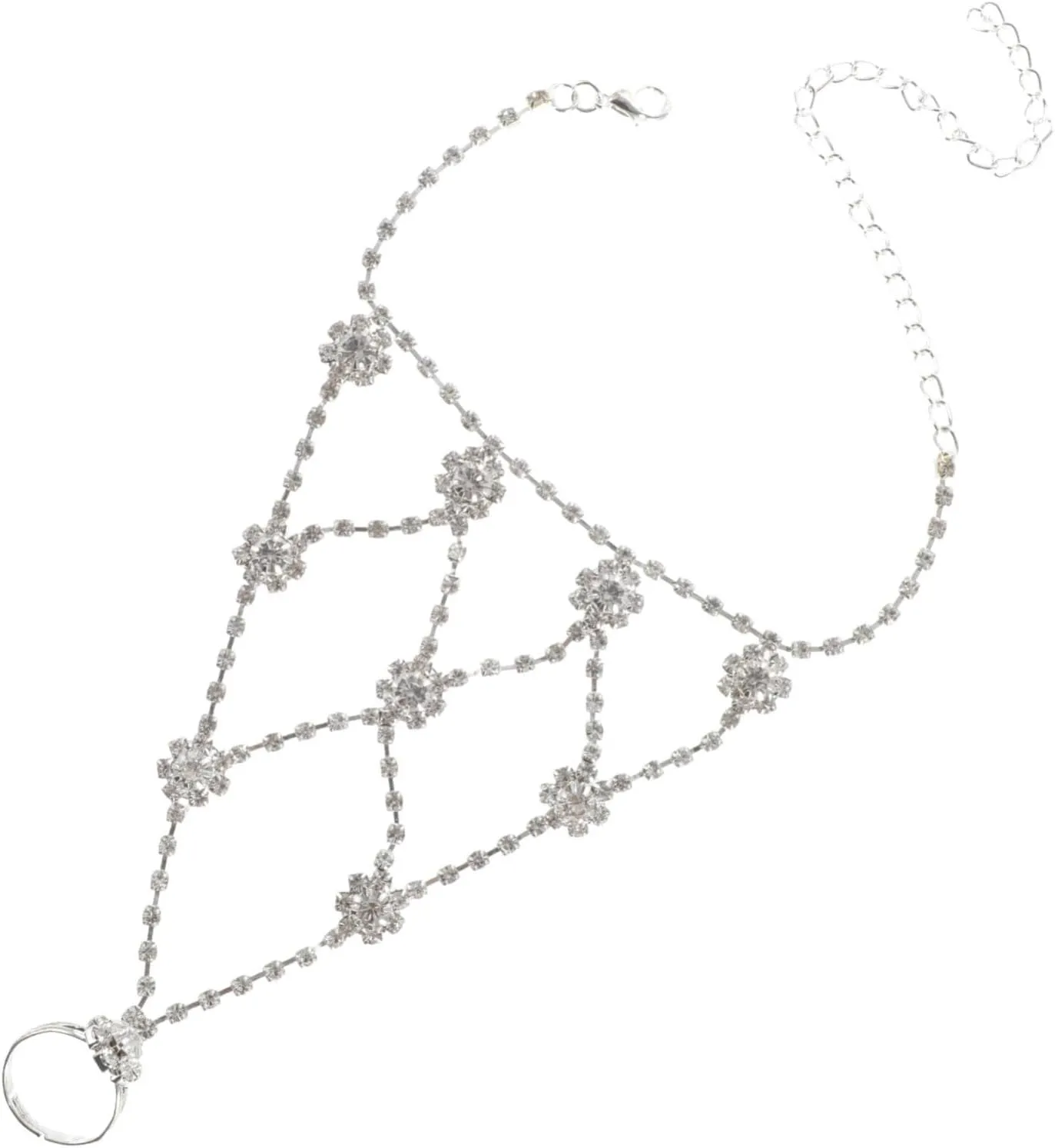 Didiseaon Sleek Foot Chain Anklet Rhinestone Anklet for Women for Beach Dance Parties