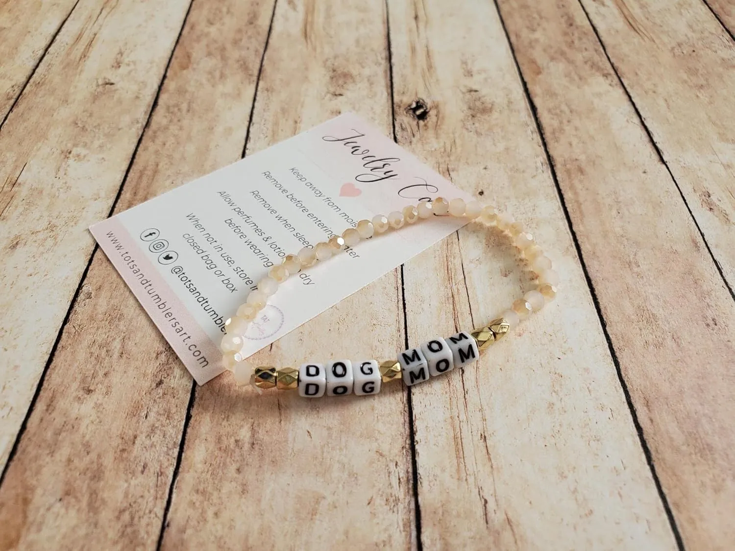 Dog Mom Jewelry, Dog Mom Bracelet Beaded Stretch Bracelet, Gifts for Pet Lovers
