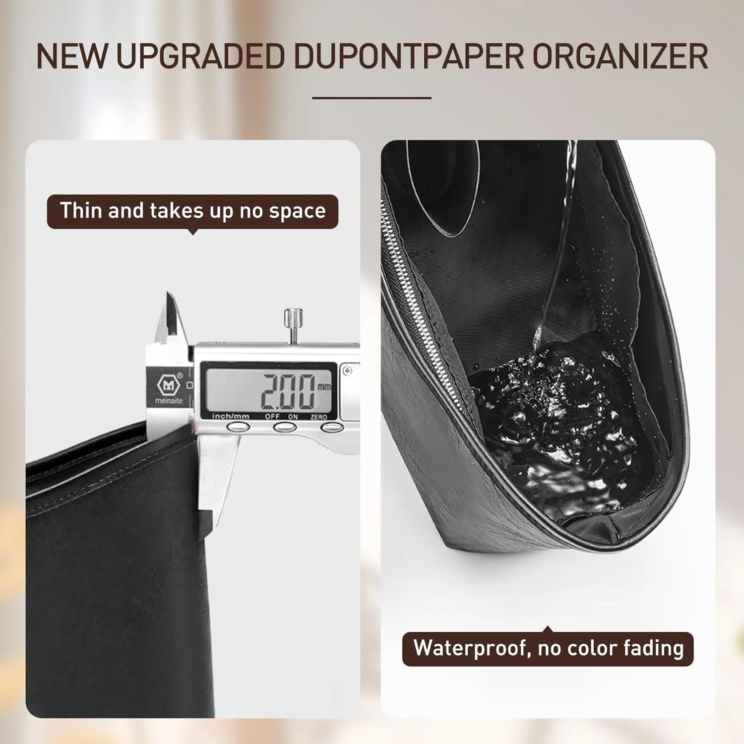 Doxo Purse Organizer Insert Compatible with Longchamp Hobo, Extra Lightweight Waterproof Bag Organizer with YKK ZipBlackHobo