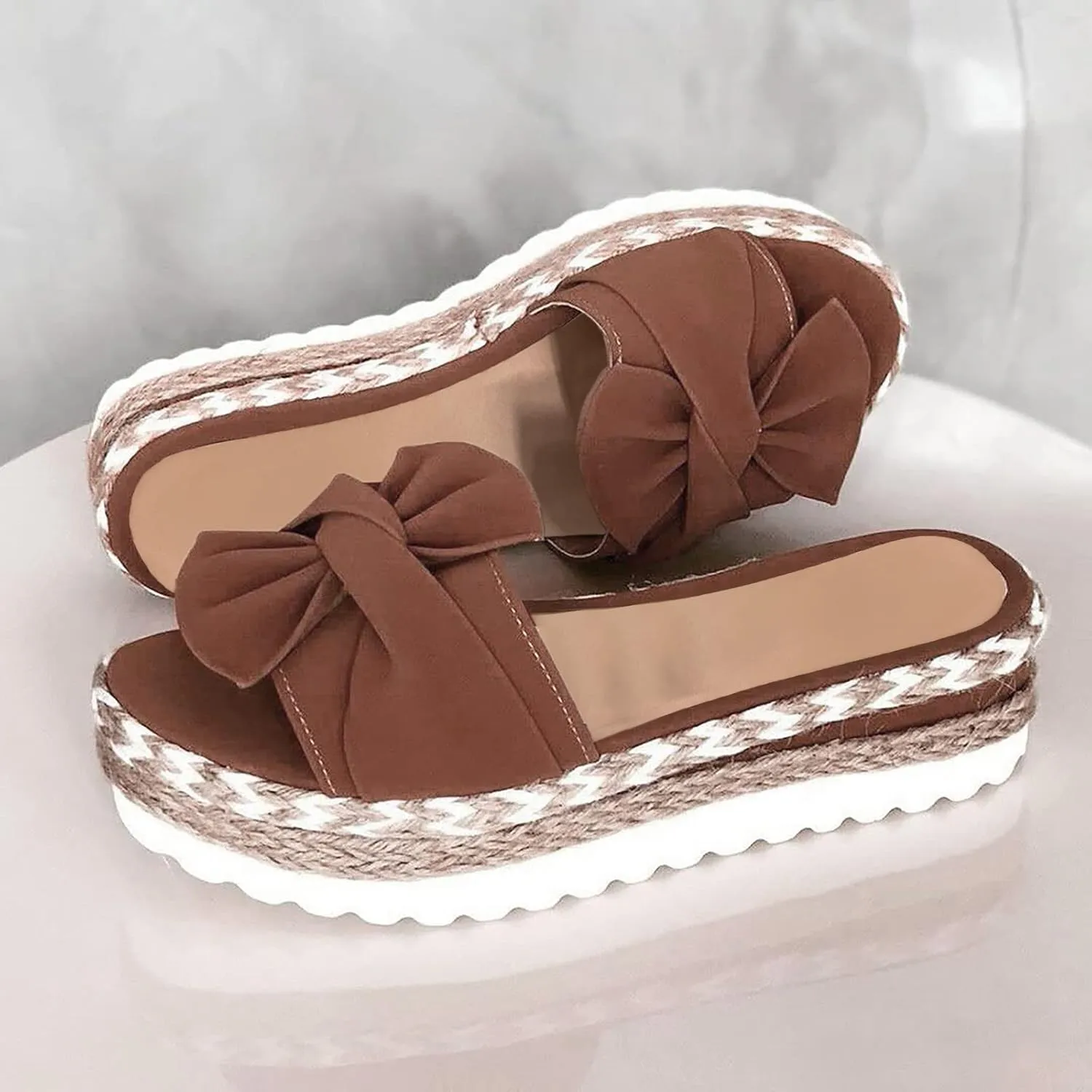 Eduavar Sandals for Women Dressy Summer, Platform Sandals Women Summer Beach Espadrille Sandals Breathable Open Toe Slippers