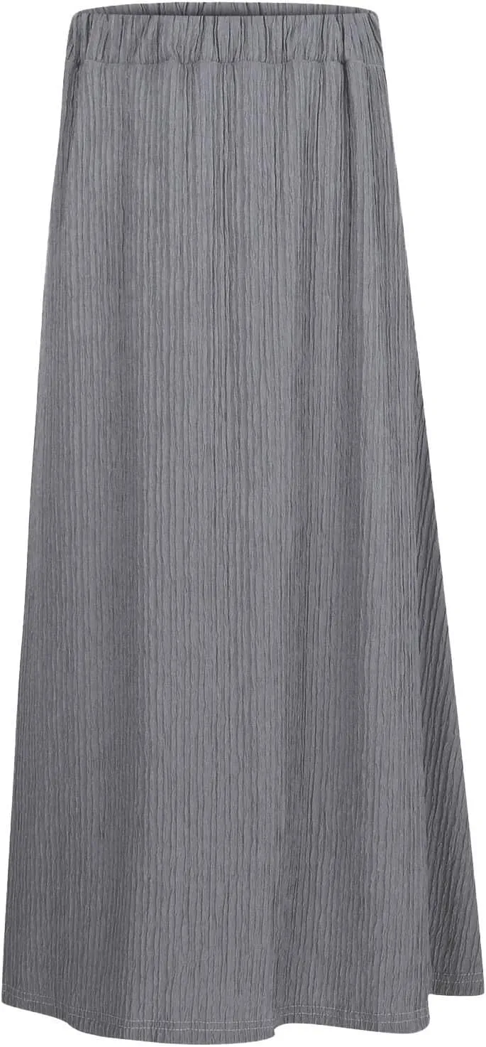 Elegant Women's High Waist Midi Skirt Vintage French Pleated A Line Flared Slimming Fashion Skirt Long Floral