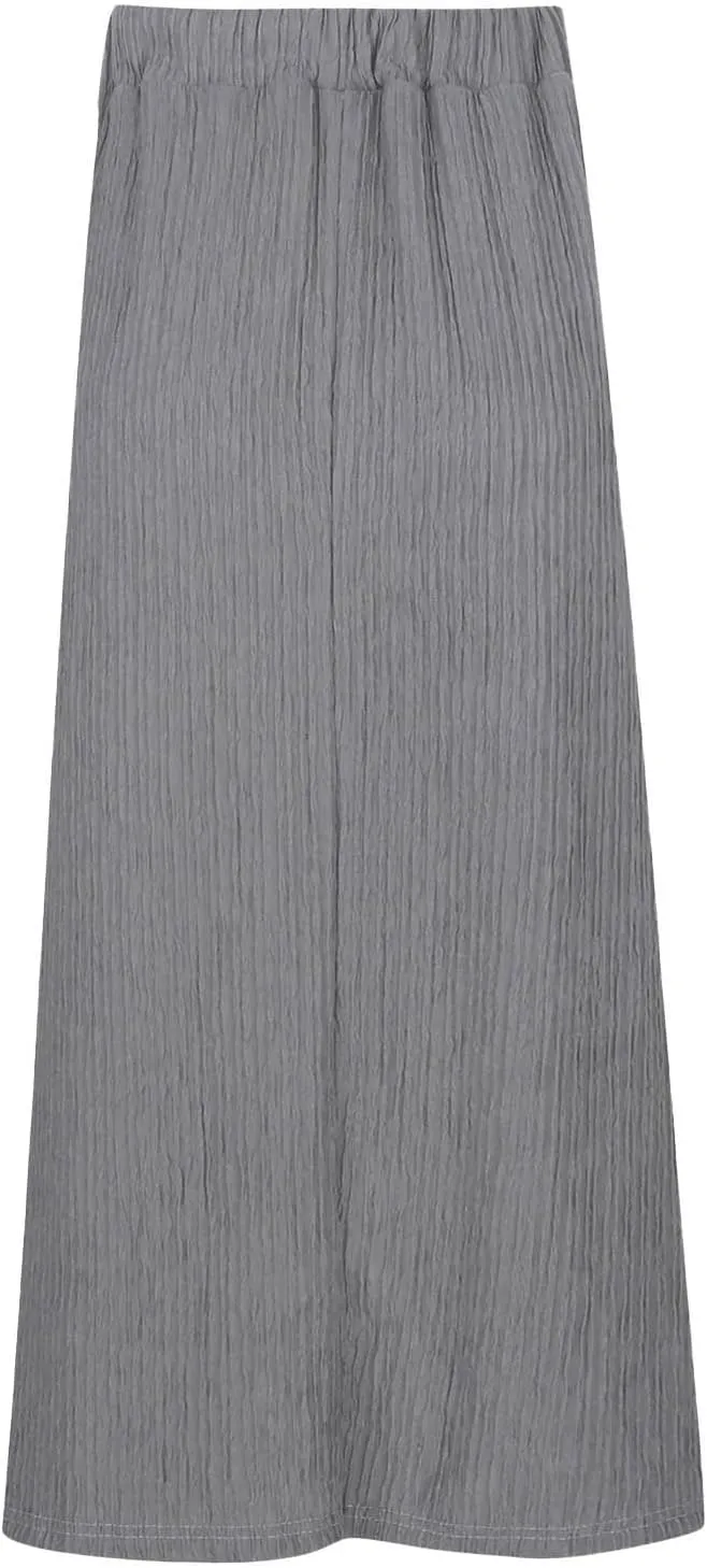 Elegant Women's High Waist Midi Skirt Vintage French Pleated A Line Flared Slimming Fashion Skirt Long Floral