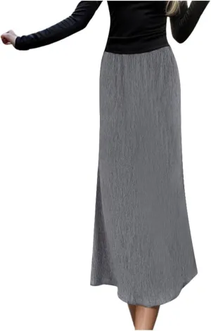 Elegant Women's High Waist Midi Skirt Vintage French Pleated A Line Flared Slimming Fashion Skirt Long Floral