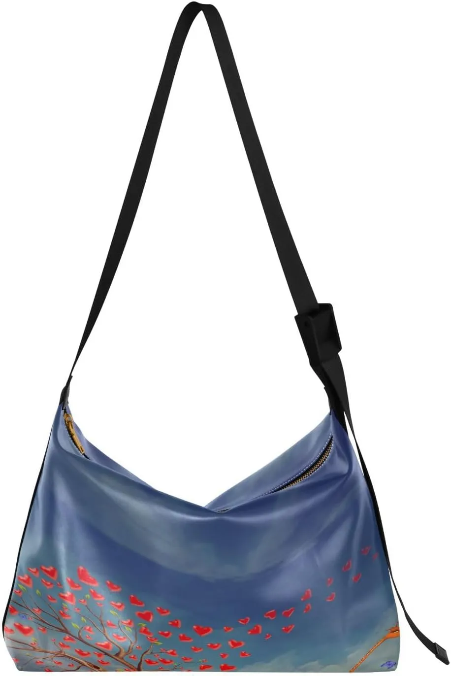 Elephant Giraffe Hobo Crossbody Bags for Women Leather Large Shoulder Bag Cross Body Hearts Tree Trendy Womens Tote Bags Handbag for Travel Shopping