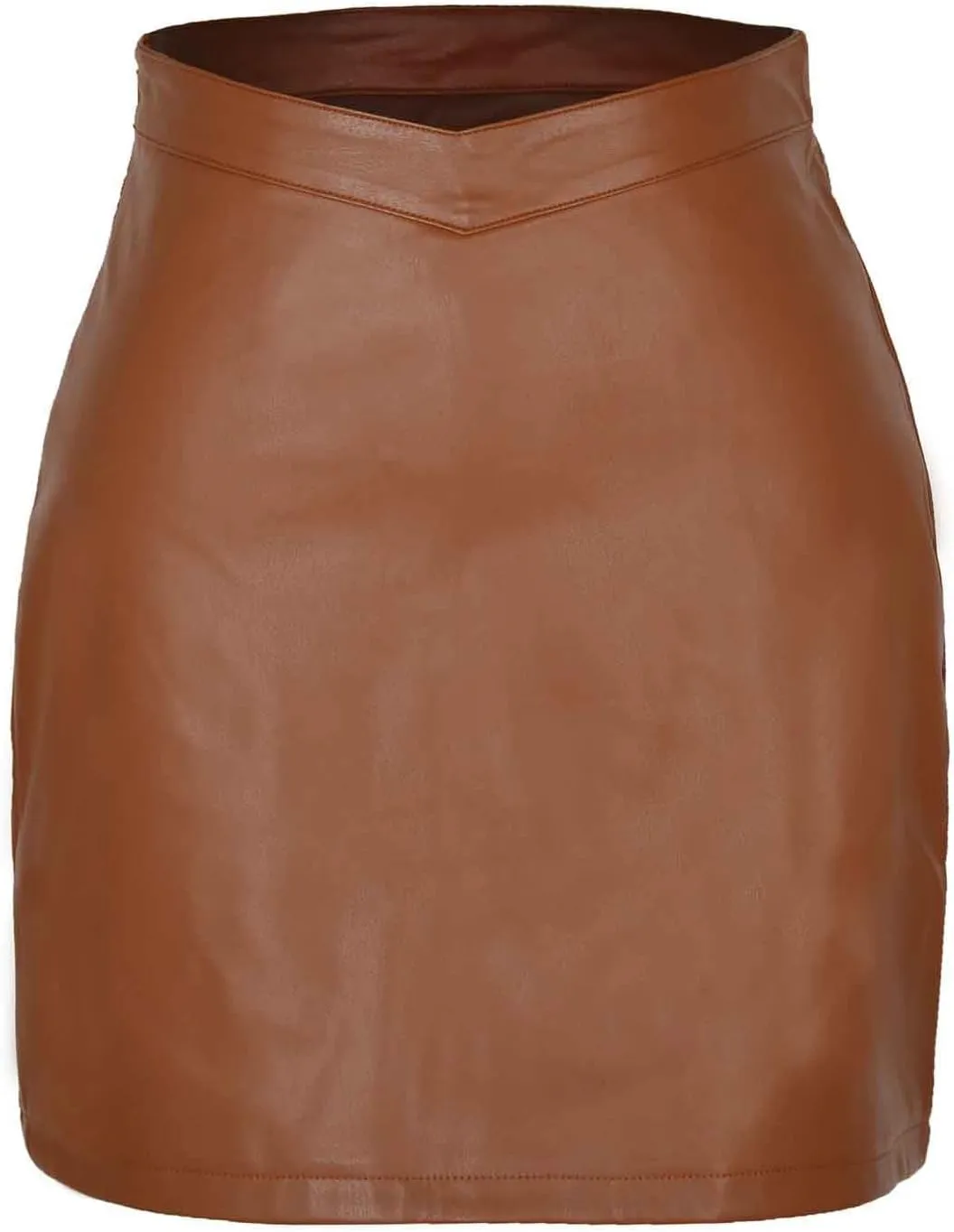 Faux Leather Skirts for Women High Waisted Bodycon Clubwear PU Pencil Skirt Classic Slim Fit Party Mini Skirts