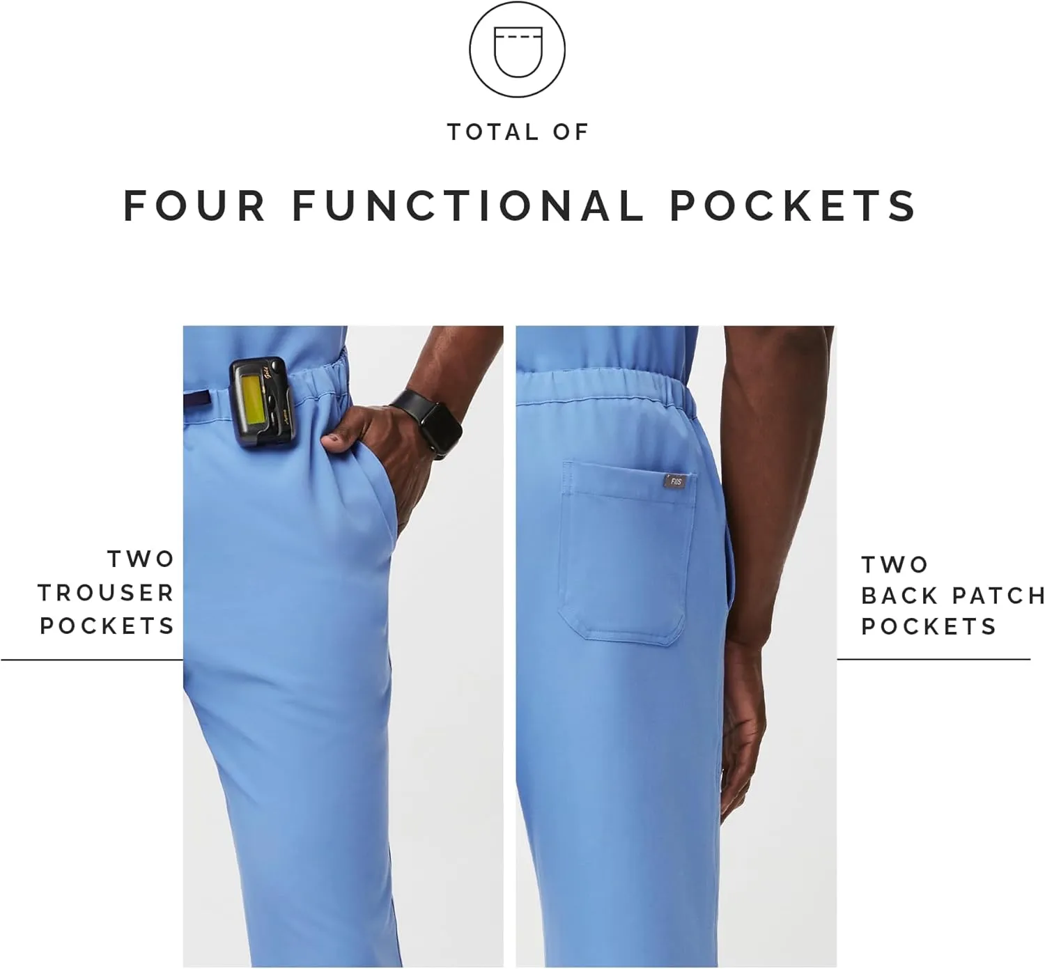 FIGS Pisco Basic Scrub Pants for Men ?? Structured Fit, Straight Leg, 4 Pockets, Anti-Wrinkle