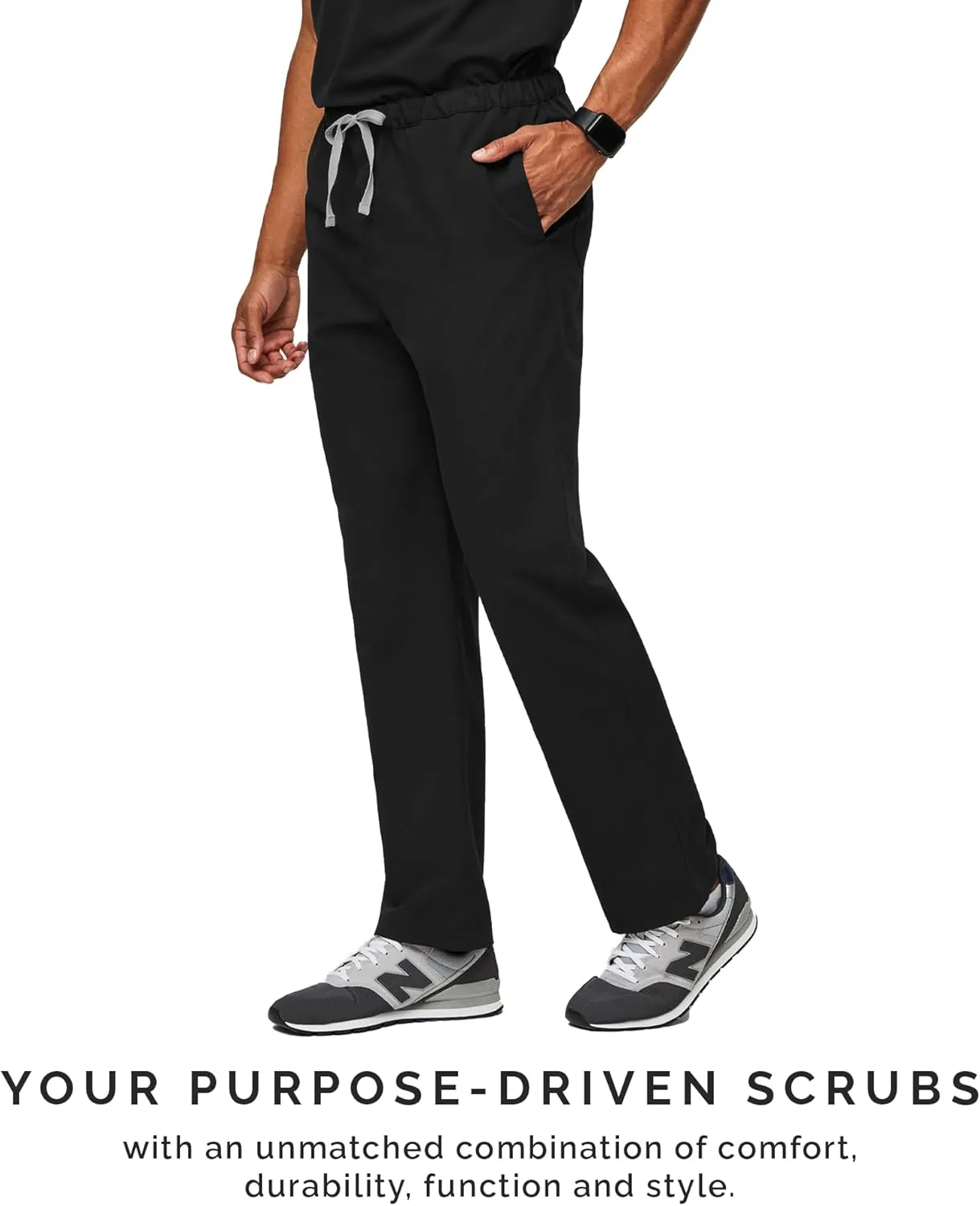 FIGS Pisco Basic Scrub Pants for Men ?? Structured Fit, Straight Leg, 4 Pockets, Anti-Wrinkle