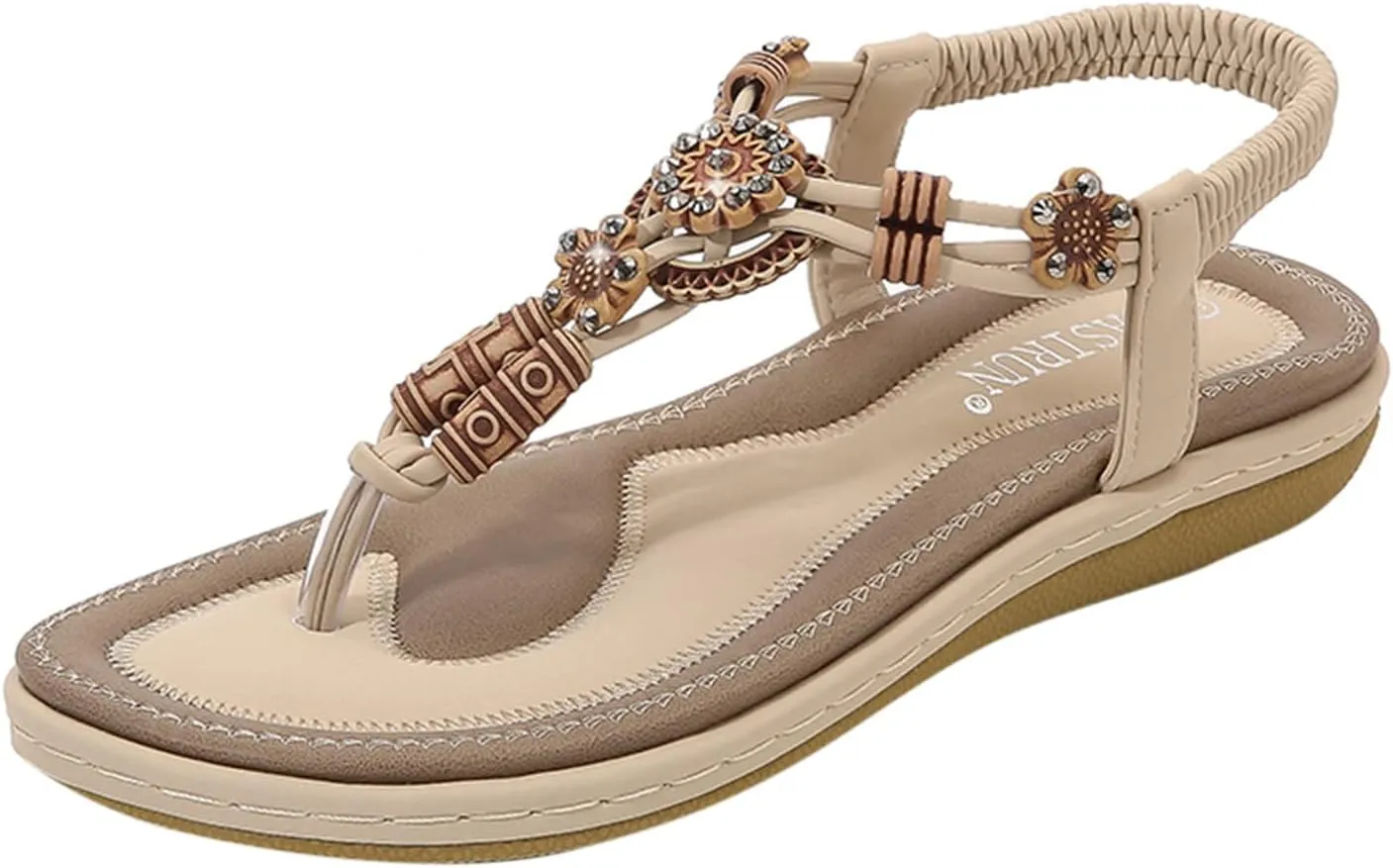 Flip Flops for Women Elastic Ankle Strap Sandals Dressy Casual Sandals Summer Beach Sandals Arch Support Shoes
