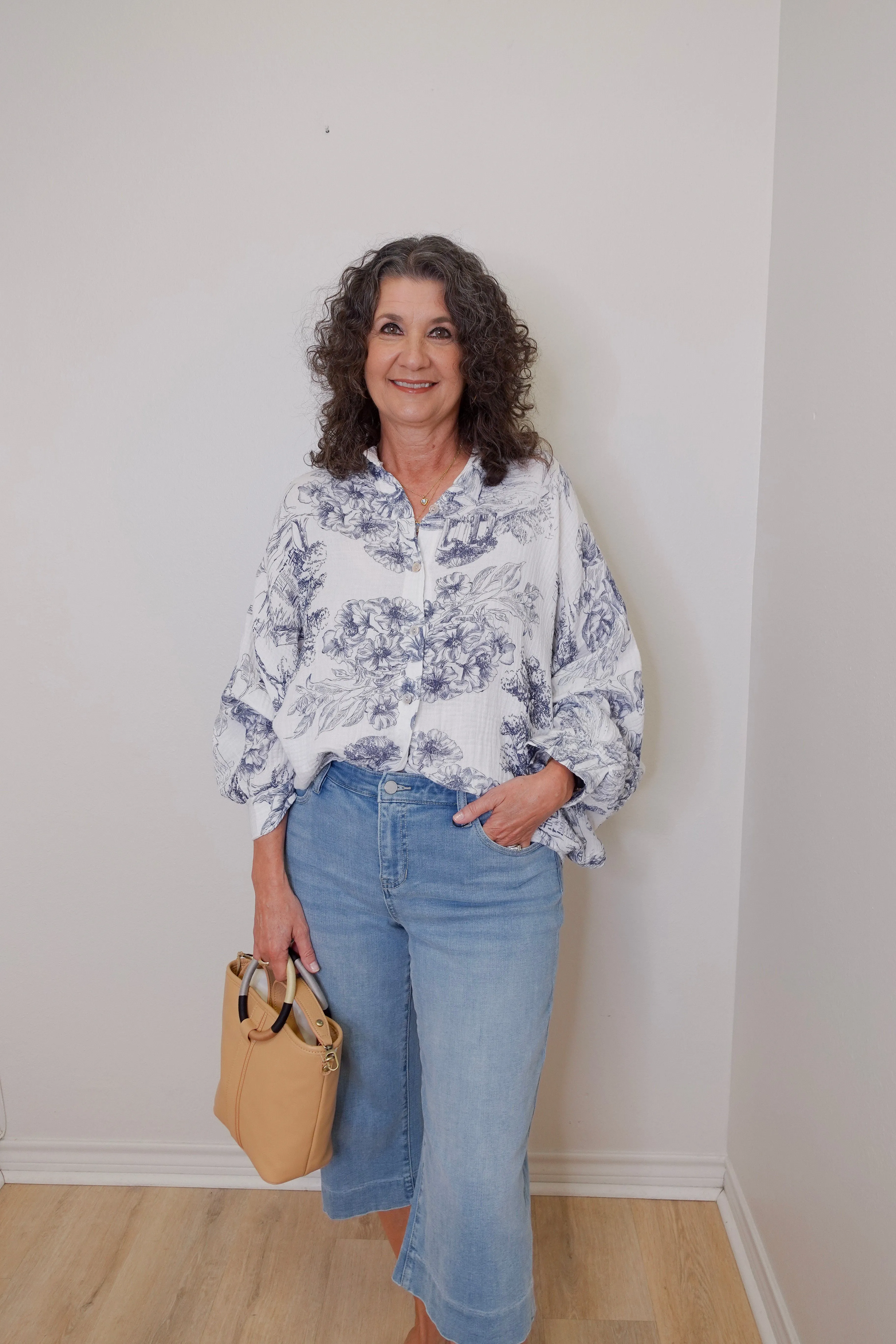 Floral Button Down Gauze Top