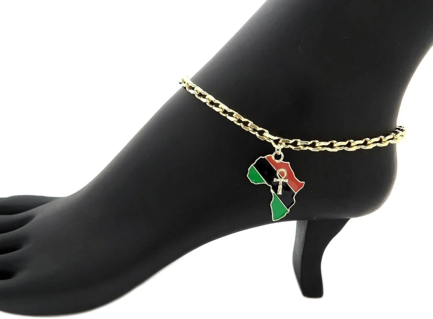 For 10" Twist Link Chain Anklet Bracelet Africa Charm Ankle Bracelet 14k Gold Plated Model-SRT-17
