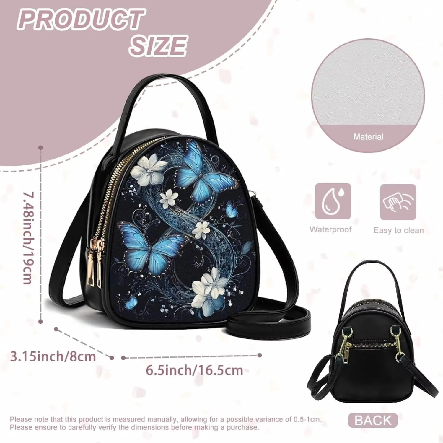 FOR U DESIGNS Small Crossbody Bags for Women Leather Hobo Shoulder Bags with Detachable Strap Tote Bag for Work with Zipper