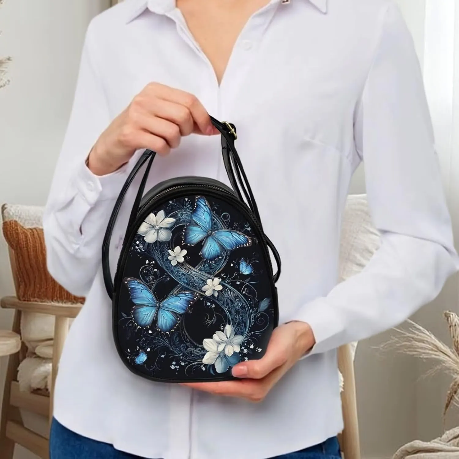 FOR U DESIGNS Small Crossbody Bags for Women Leather Hobo Shoulder Bags with Detachable Strap Tote Bag for Work with Zipper