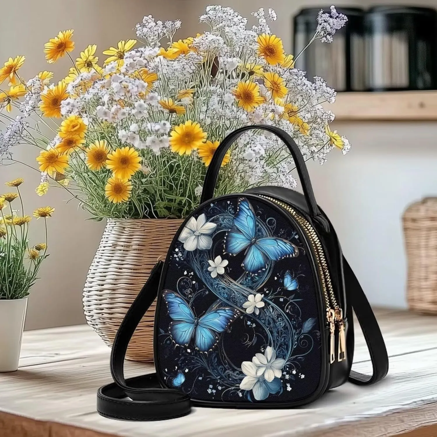 FOR U DESIGNS Small Crossbody Bags for Women Leather Hobo Shoulder Bags with Detachable Strap Tote Bag for Work with Zipper