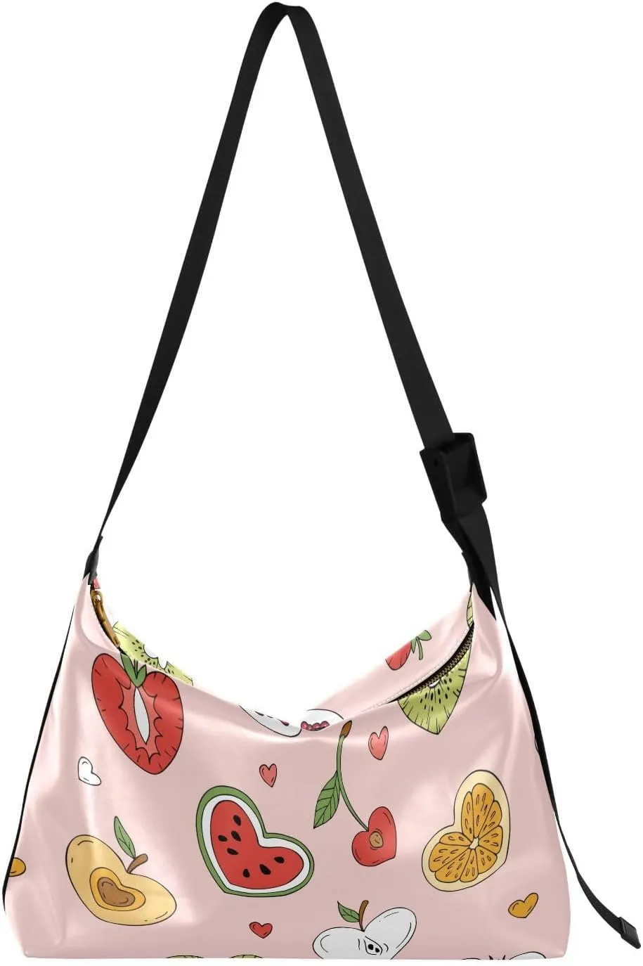 Fruit Shape Of Heart Hobo Crossbody Bags for Women Leather Large Shoulder Bag Cross Body Unique Trendy Womens Tote Bags Handbag for Travel Shopping