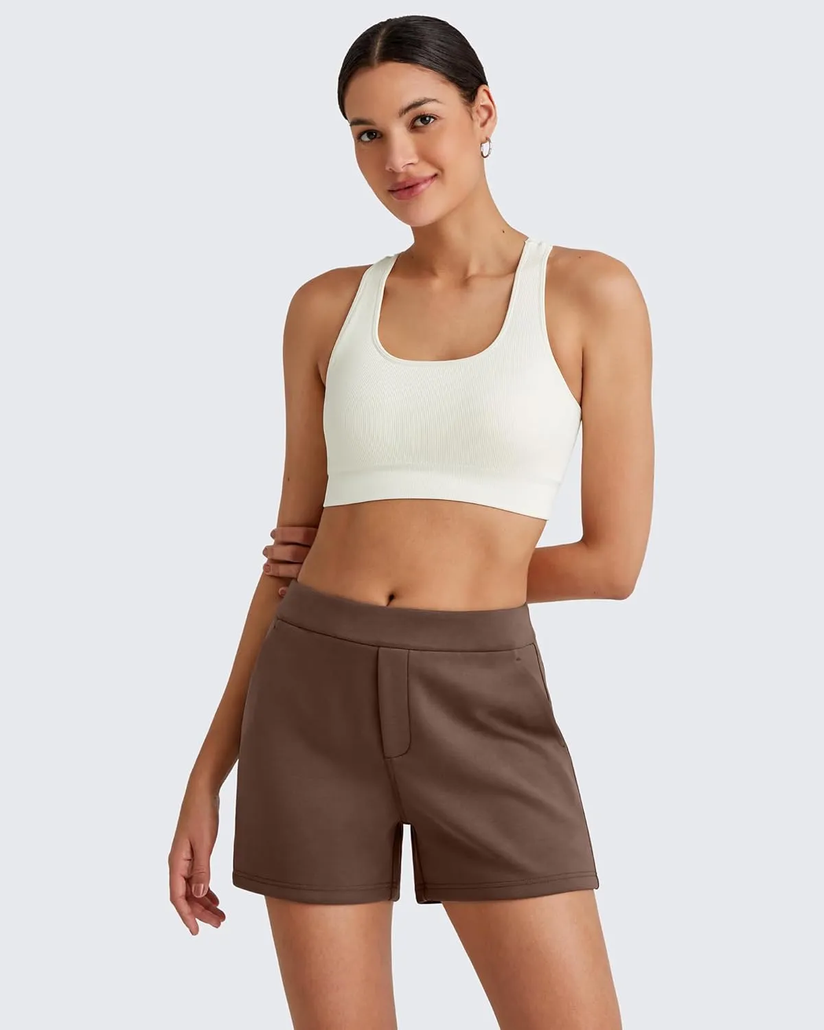 G4Free Smoofit Casual Shorts for Women 4" High Waisted Sweat Shorts Summer Lounge Shorts with Pockets Modal Soft