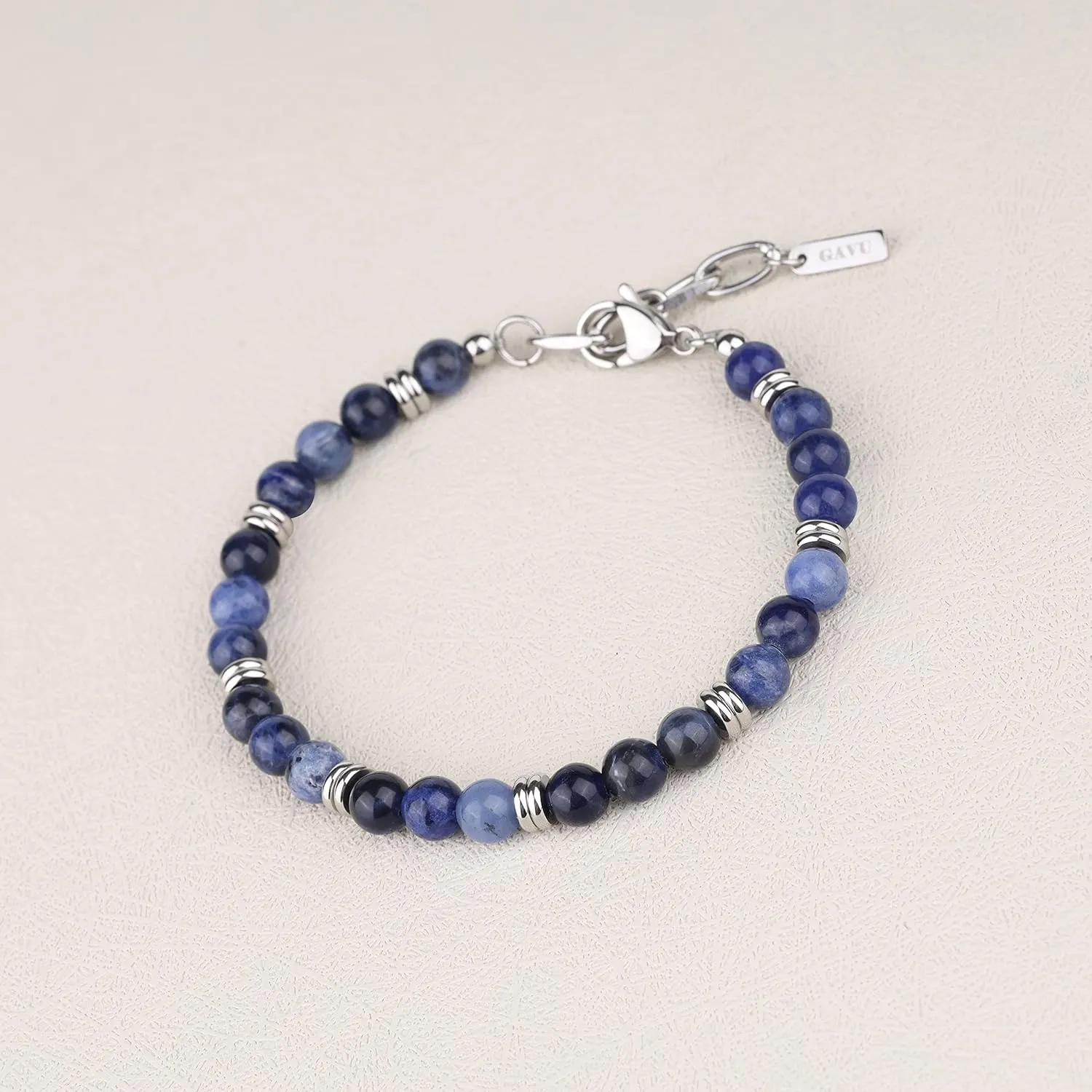 GAVU Men's Crystal Beaded Bracelet, Crystal Bracelet for Men