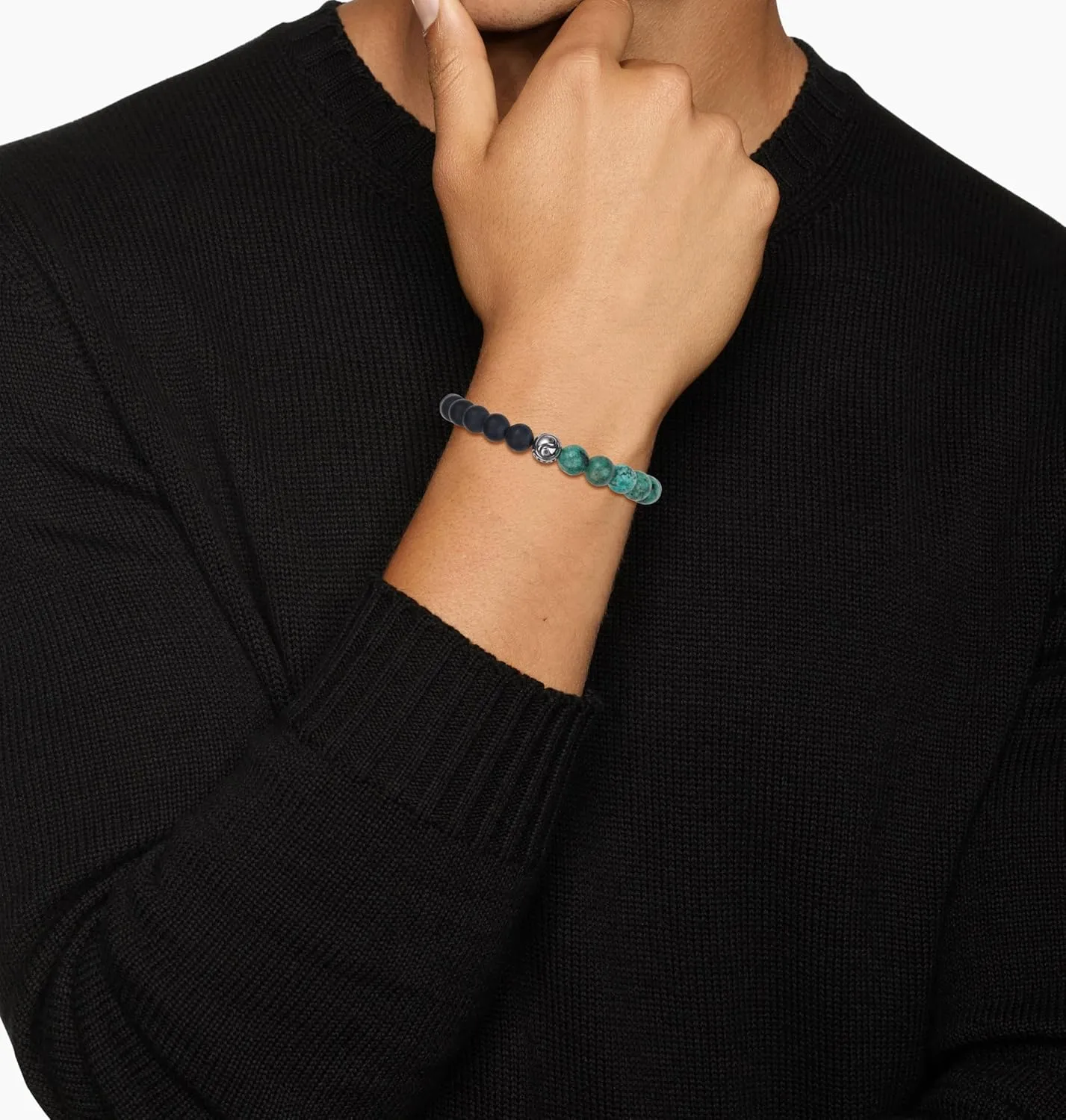 GAVU Yin Yang Bracelets, Onyx Beaded Bracelet for Men, Crystal Beaded Bracelet for Men