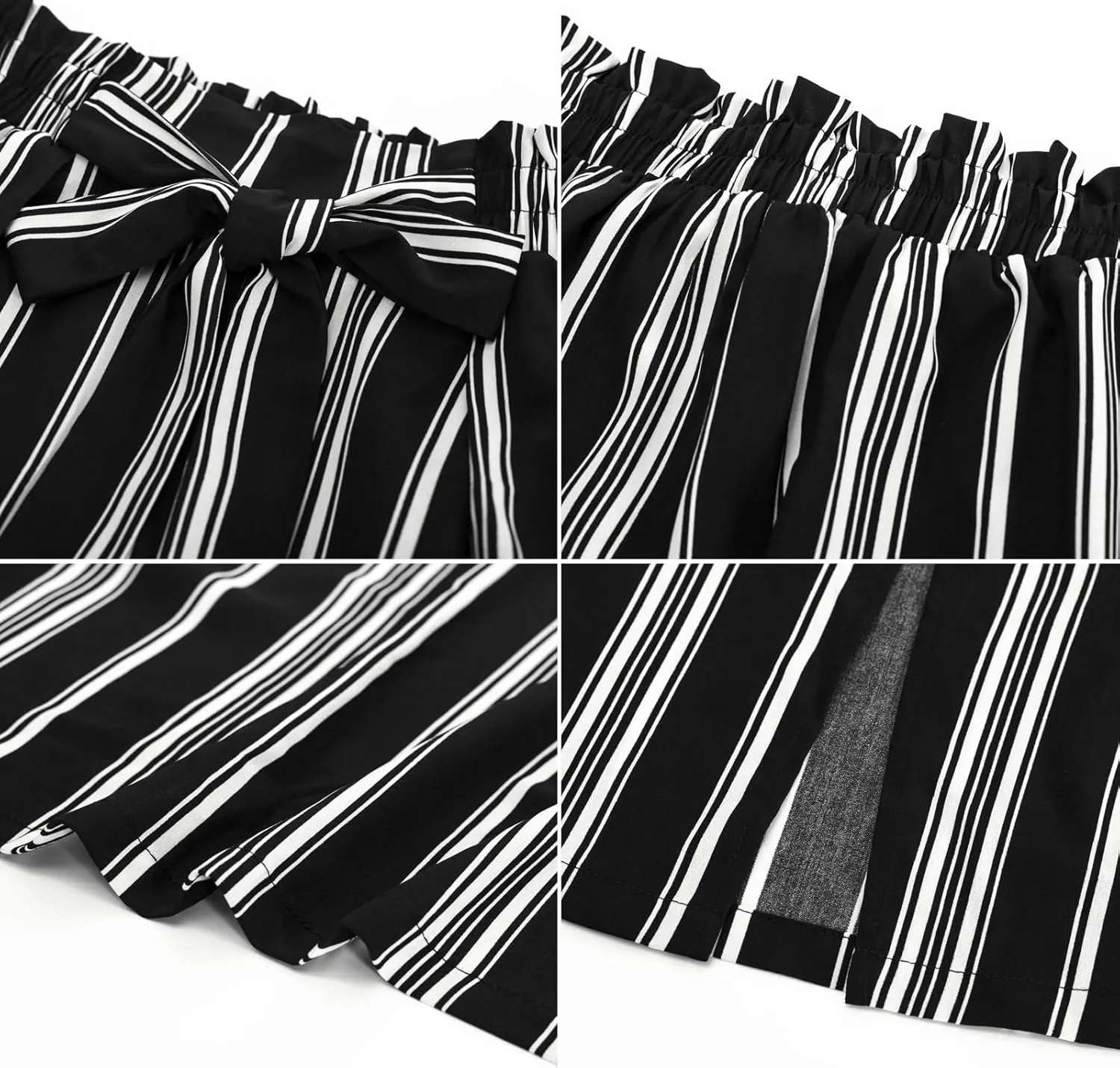 GRACE KARIN Women's Wide Leg Pants with Pockets Lightweight High Waisted Tie Knot Caual Loose Split Flowy Palazzo Trousers