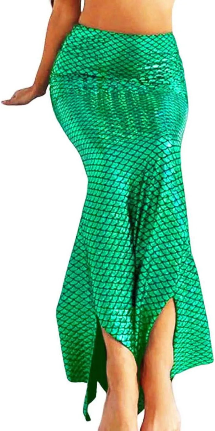 GRAEEN Mermaid Scale Skirt Sexy Mermaid Tail Maxi Costume Skirts for Women
