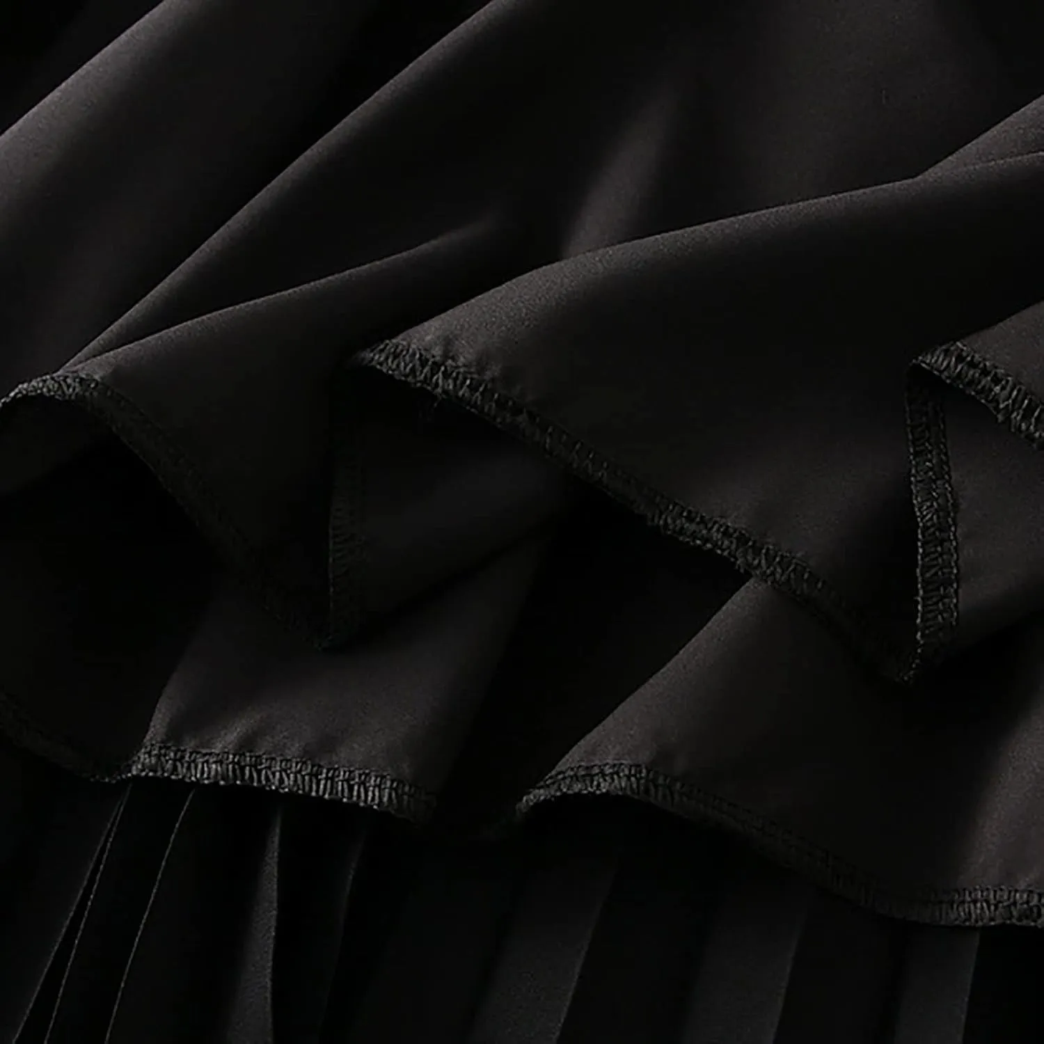 HGps8w Women Elegant Pleated Skirt Solid Color High Elastic Waist Midi Swing A-line Skirts