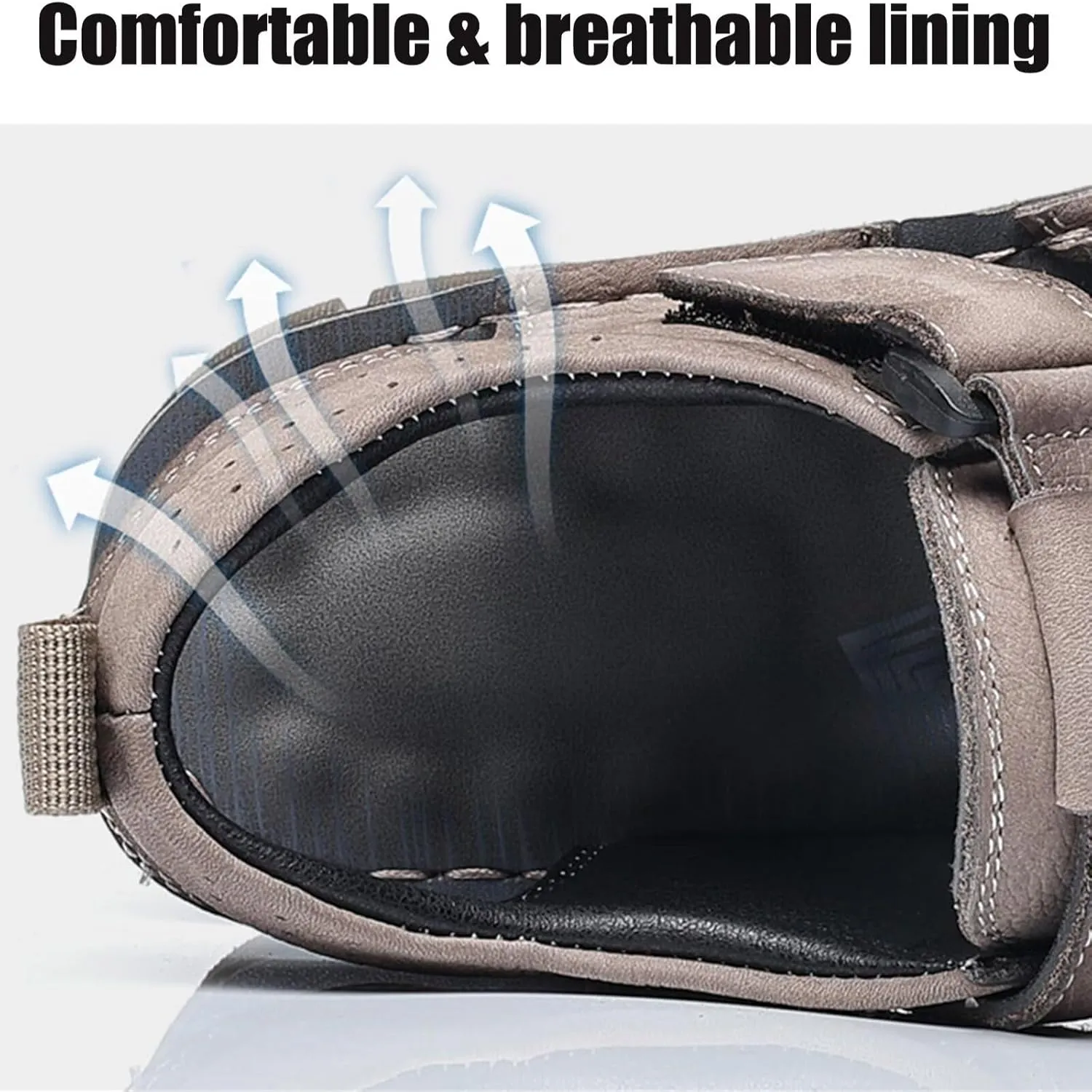 HNVAVQ Men's Sandals Outdoor Leather Fisherman Summer Sport Shoes Walking Beach Sandals Waterproof