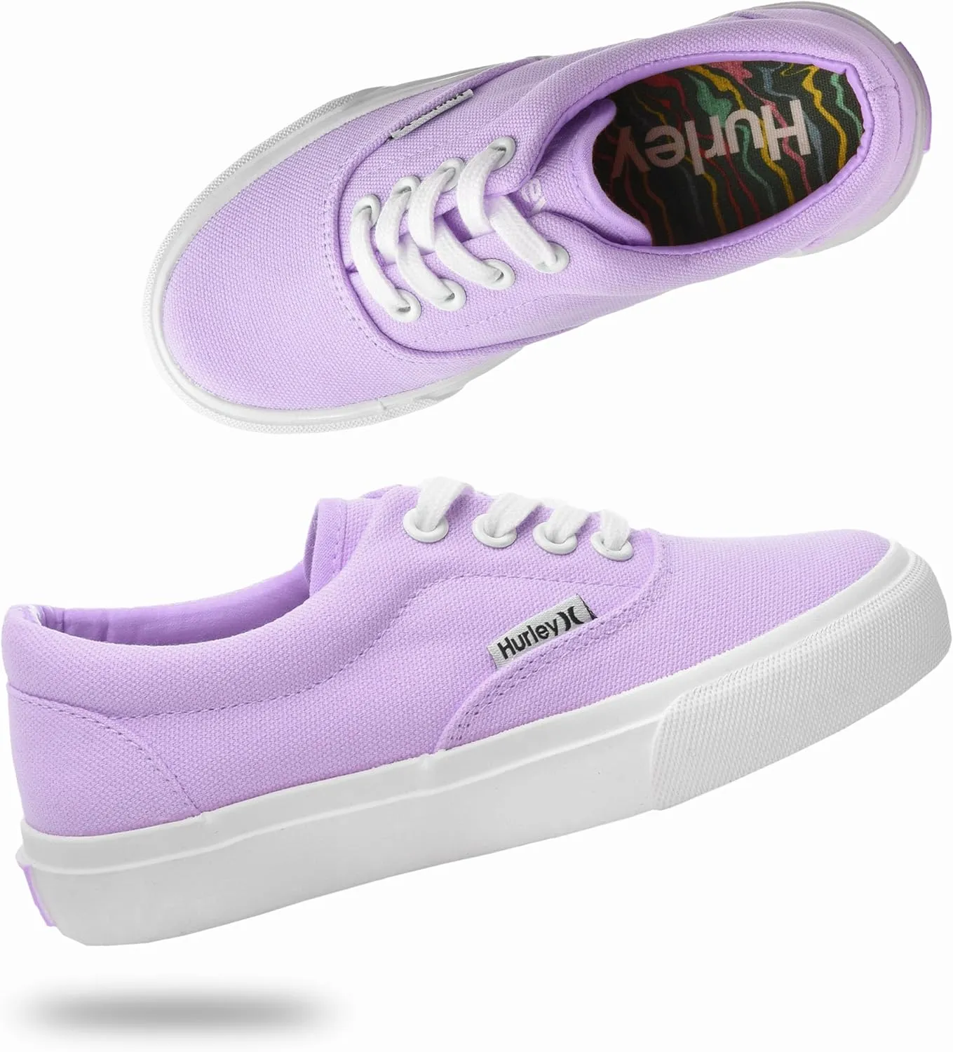 Hurley Marley Kids Lace Up Canvas Sneakers ?C Low Cut Skateboarding Shoes for Kids, Sports Shoes for Boys and Girls