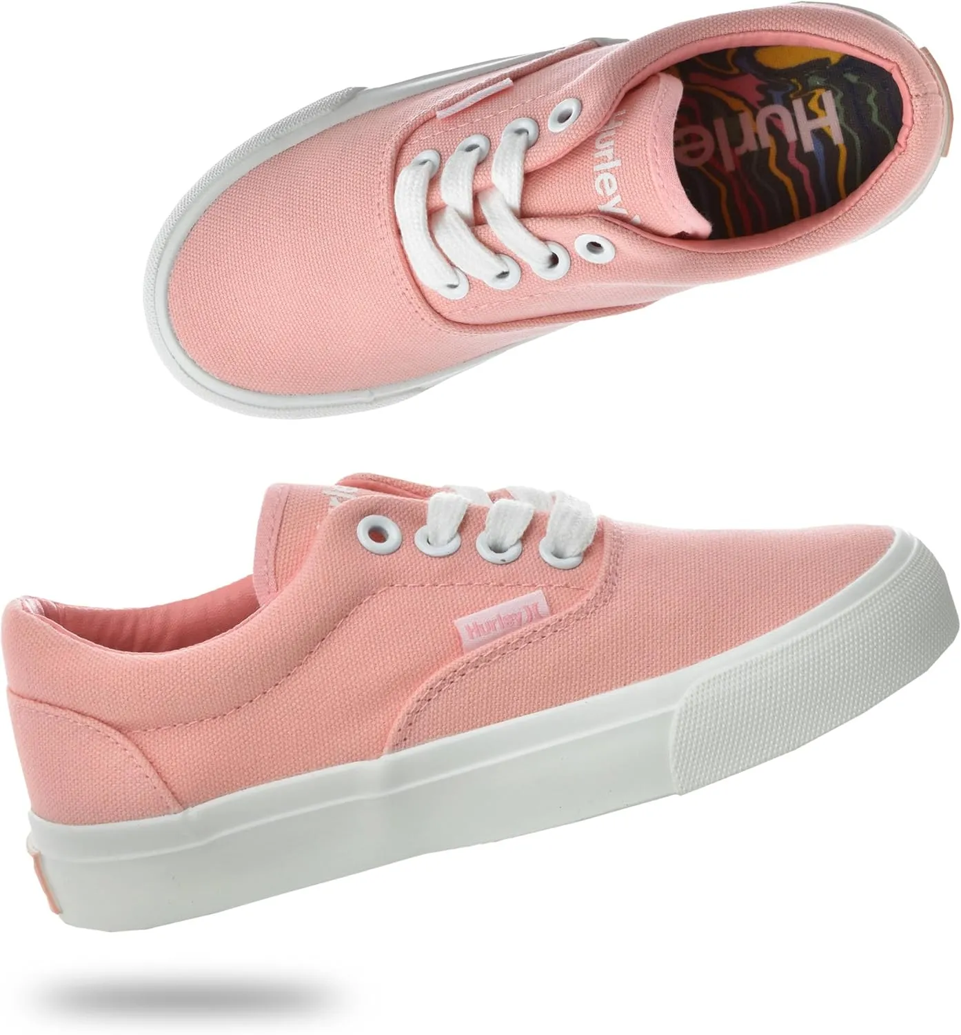 Hurley Marley Kids Lace Up Canvas Sneakers ?C Low Cut Skateboarding Shoes for Kids, Sports Shoes for Boys and Girls
