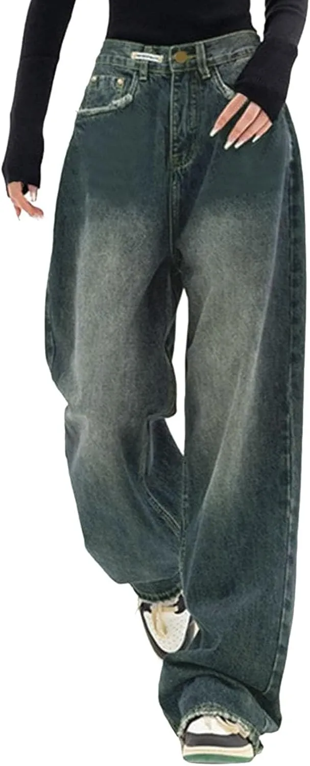 Jeans for Women Wide Leg Baggy Jeans High Waisted Y2K Cargo Pants Boyfriends Casual Loose Trousers Vintage Streetwear