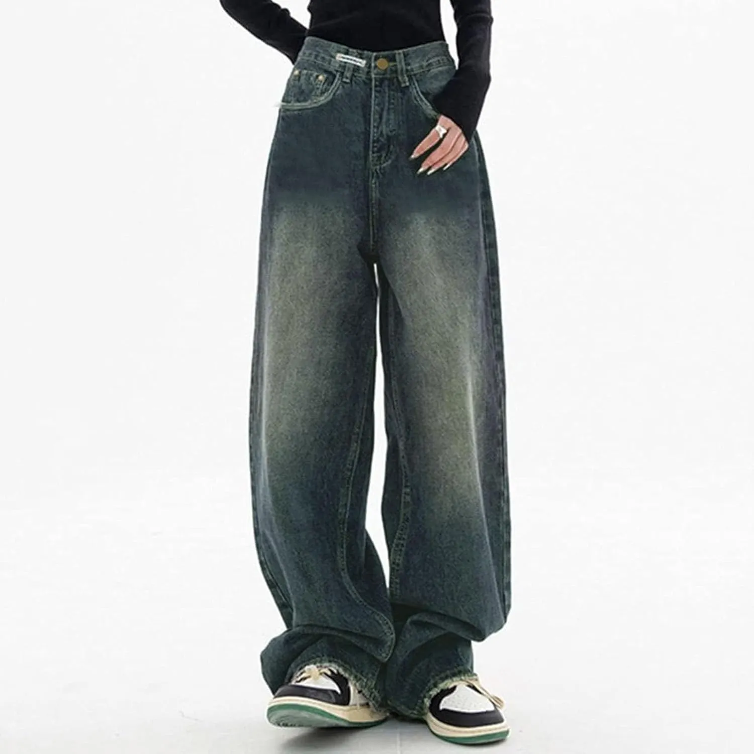 Jeans for Women Wide Leg Baggy Jeans High Waisted Y2K Cargo Pants Boyfriends Casual Loose Trousers Vintage Streetwear