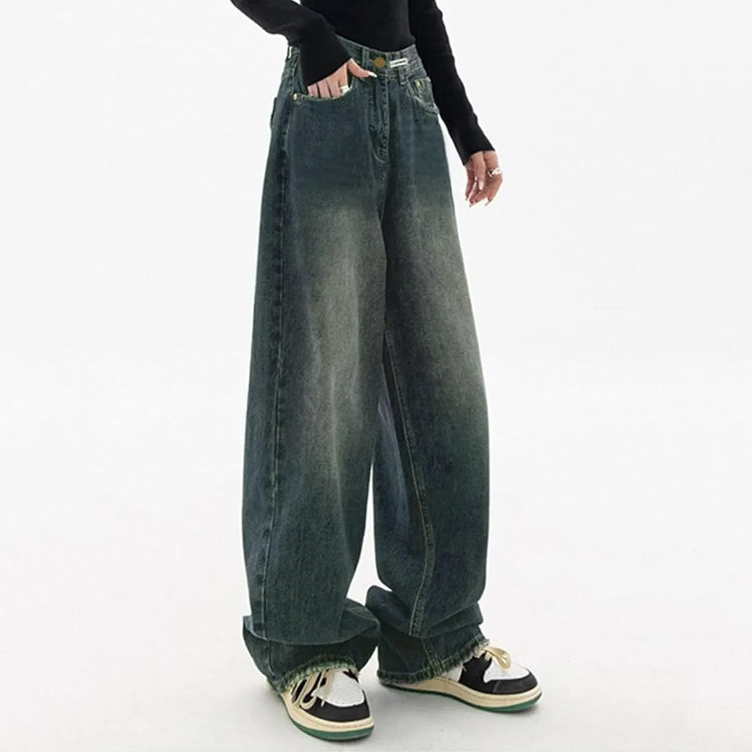 Jeans for Women Wide Leg Baggy Jeans High Waisted Y2K Cargo Pants Boyfriends Casual Loose Trousers Vintage Streetwear