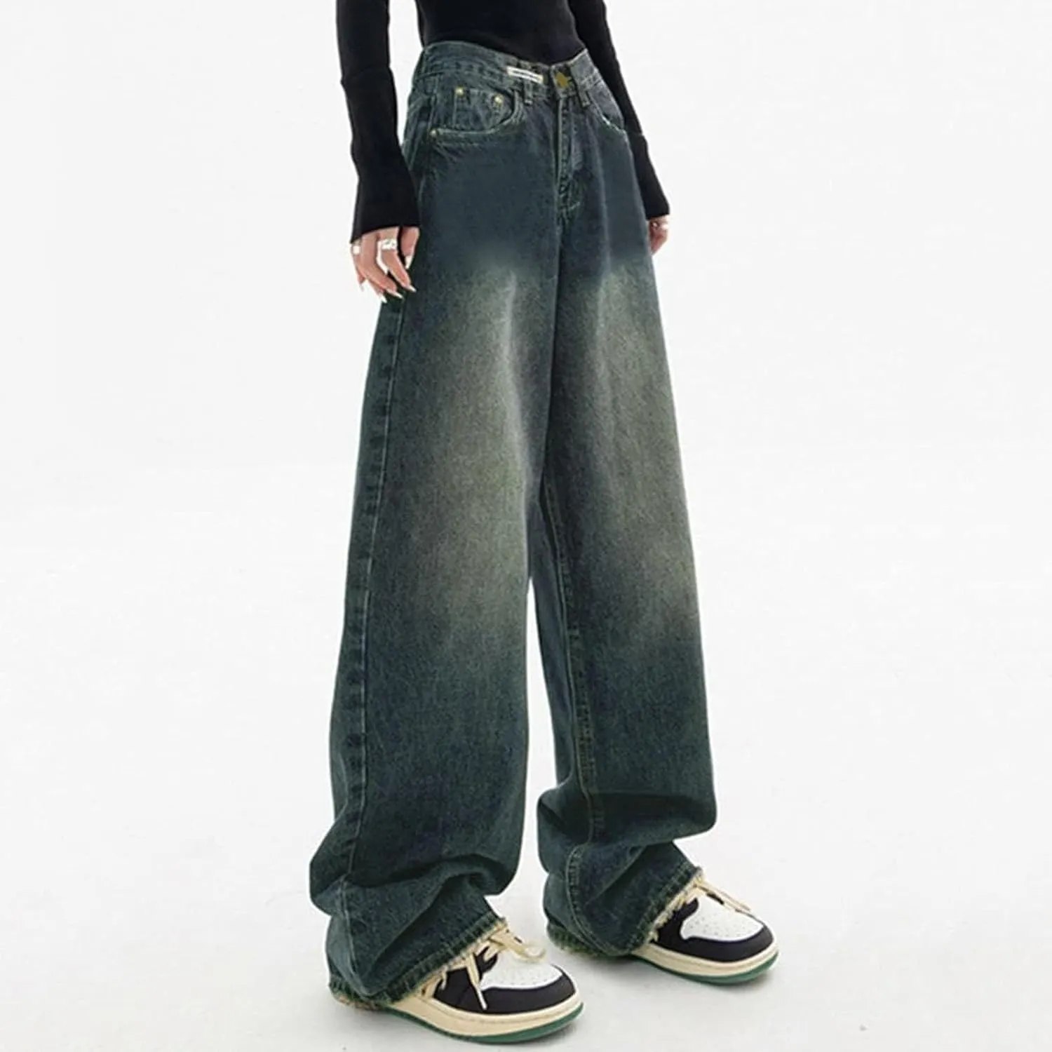 Jeans for Women Wide Leg Baggy Jeans High Waisted Y2K Cargo Pants Boyfriends Casual Loose Trousers Vintage Streetwear
