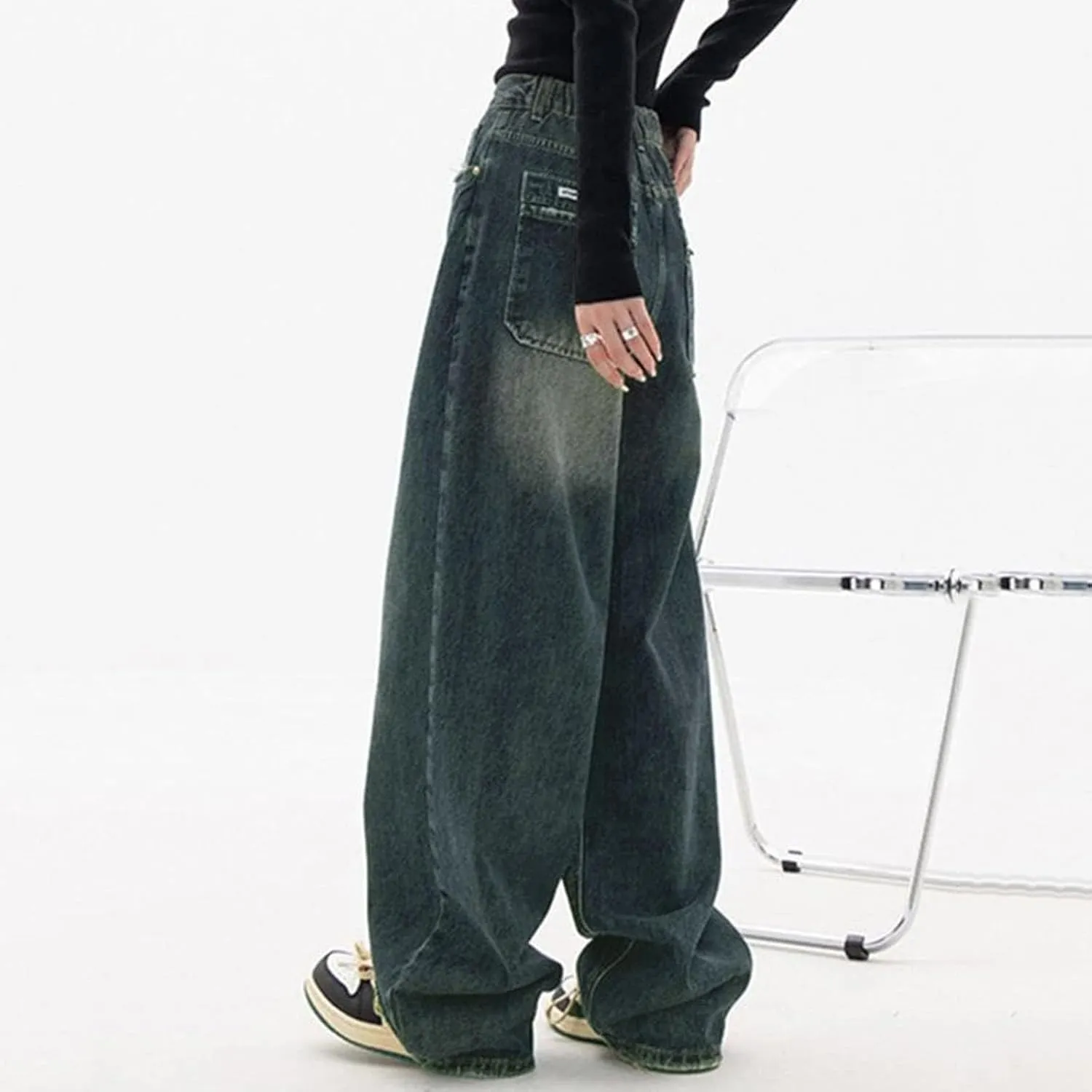 Jeans for Women Wide Leg Baggy Jeans High Waisted Y2K Cargo Pants Boyfriends Casual Loose Trousers Vintage Streetwear