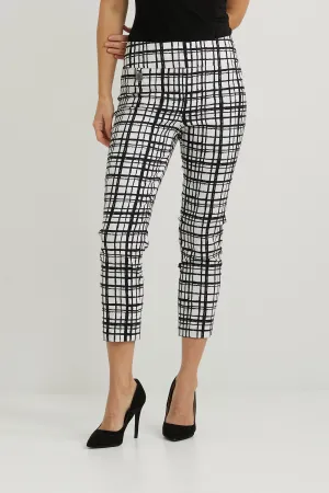 Joseph Ribkoff Sale, 222259 Checked Cropped Pants