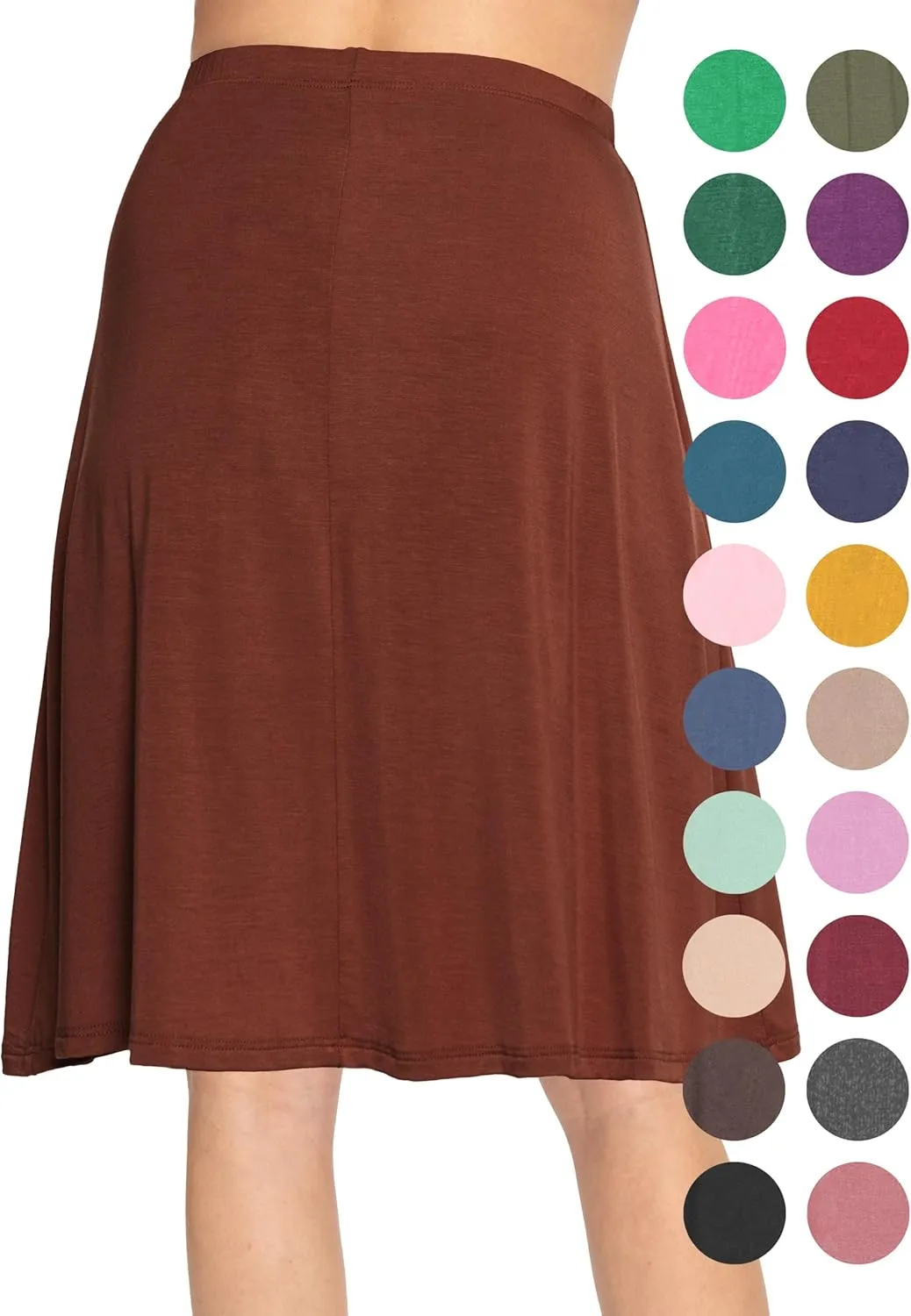 Knee Length and Midi A-Line Flowy Skirt | Comfortable Clothes for Women | S-5X