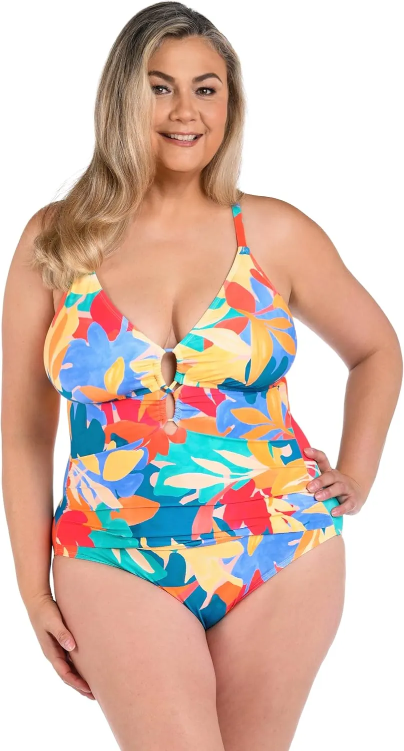 La Blanca Women's Underwire Lace Up One Piece Swimsuit